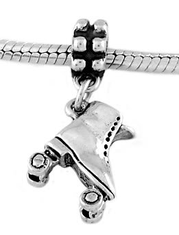 STERLING SILVER DANGLE ROLLER SKATE EUROPEAN BEAD