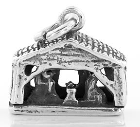STERLING SILVER NATIVITY SCENE CHARM/PENDANT