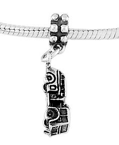 STERLING SILVER DANGLE FIRE TRUCK EUROPEAN BEAD
