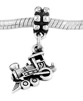 STERLING SILVER DANGLE SMALL TRAIN EUROPEAN BEAD