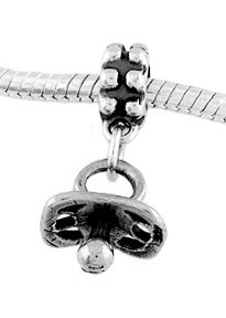 STERLING SILVER DANGLE BABY PACIFIER EUROPEAN BEAD
