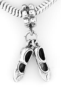 STERLING SILVER DANGLING TAP SHOES EUROPEAN BEAD