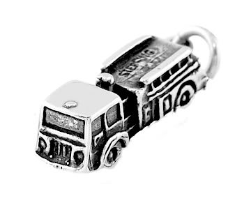 STERLING SILVER FIRE DEPARTMENT TRUCK CHARM/PENDANT