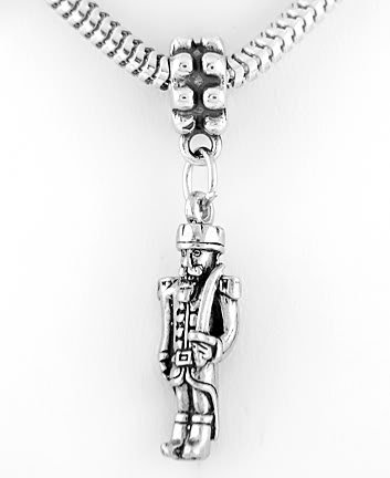 STERLING SILVER DANGLING NUTCRACKER EUROPEAN BEAD