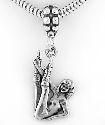 STERLING SILVER DANGLING GYMNASTICS GIRL EUROPEAN BEAD