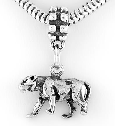 STERLING SILVER DANGLING PANTHER EUROPEAN BEAD