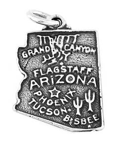 STERLING SILVER STATE OF ARIZONA CHARM/PENDANT