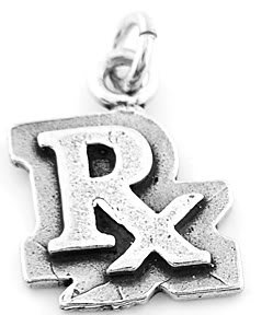 STERLING SILVER RX PHARMACIST CHARM/PENDANT