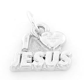 STERLING SILVER I LOVE JESUS CHARM/PENDANT