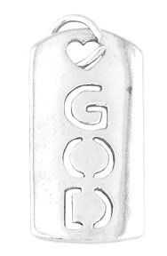 STERLING SILVER LOVE GOD TAG CHARM/PENDANT