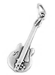 STERLING SILVER ELECTRIC GUITAR CHARM/PENDANT
