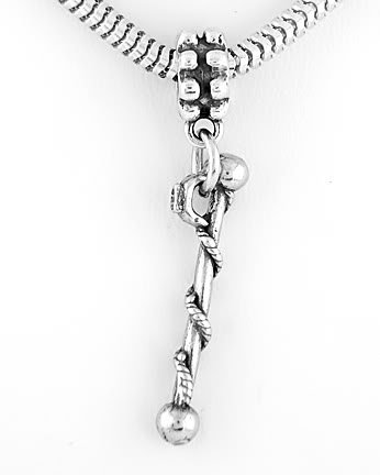 STERLING SILVER DANGLING BATON EUROPEAN BEAD
