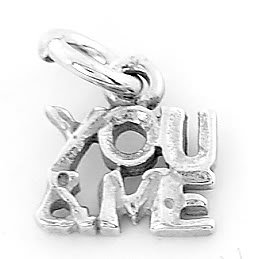 STERLING SILVER YOU AND ME CHARM/PENDANT
