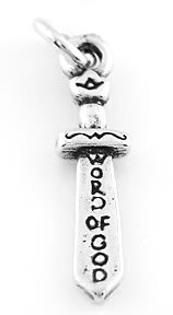 STERLING SILVER 3D ARMOR OF GOD-SWORD CHARM