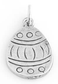 STERLING SILVER FLAT EASTER EGG CHARM/PENDANT
