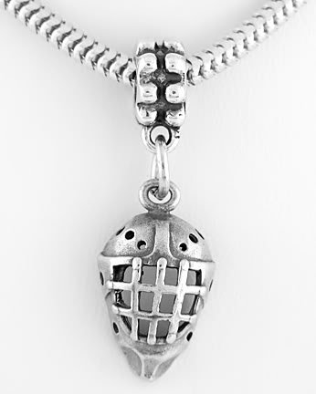 STERLING SILVER DANGLING HOCKEY MASK EUROPEAN BEAD