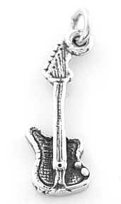 STERLING SILVER ELECTRIC GUITAR CHARM/PENDANT