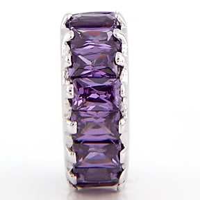 STERLING SILVER FEBRUARY WHEEL BIRTHSTONE CZ SPACER BEAD