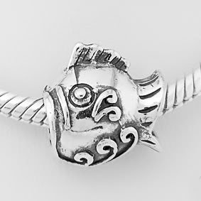 STERLING SILVER FISH BEAD FITS EUROPEAN BRACELETS