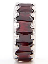 STERLING SILVER JANUARY WHEEL BIRTHSTONE CZ SPACER EUROPEAN BEAD