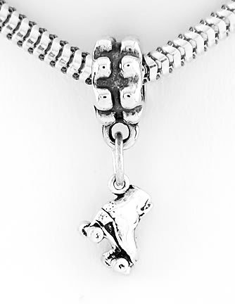 STERLING SILVER DANGLING ROLLER SKATE EUROPEAN BEAD