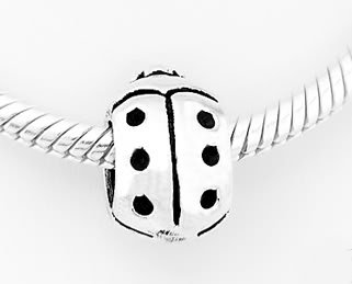 STERLING SILVER LADYBUG EUROPEAN BEAD