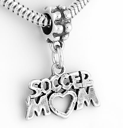 STERLING SILVER DANGLING SOCCER MOM EUROPEAN BEAD