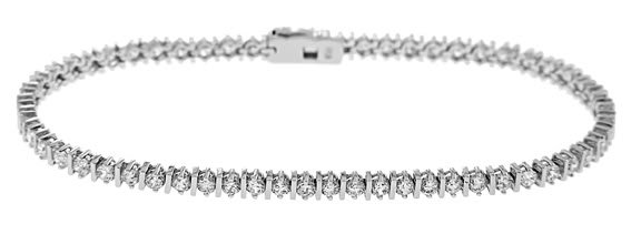 STERLING SILVER 2 Ct. ROUND CUT SET TRADITIONAL TENNIS BRACELET