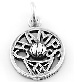 STERLING SILVER BASKETBALL CHAMPS CHARM/PENDANT