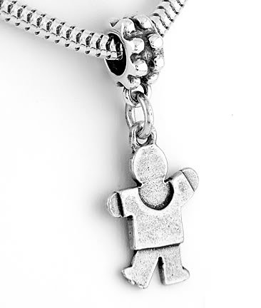 STERLING SILVER DANGLING BOY EUROPEAN BEAD