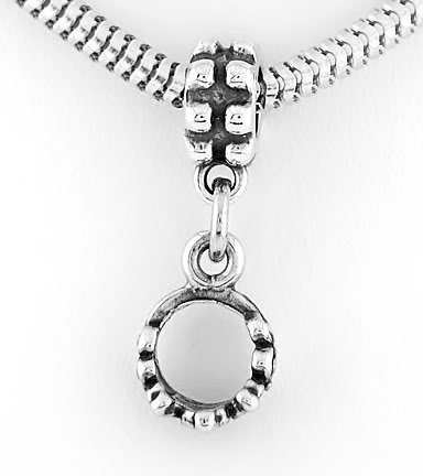 STERLING SILVER DANGLING 3D TIARA CROWN BEAD