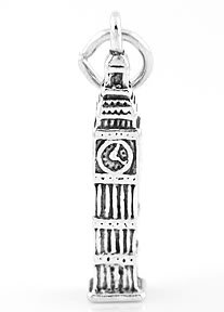 STERLING SILVER 3D ENGLAND'S CLOCK BIG BEN CHARM