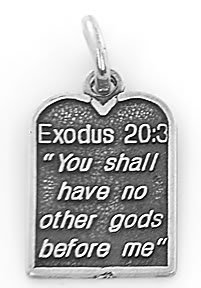 STERLING SILVER EXODUS 20:3 TEN COMMANDMENT #1 CHARM/PENDANT