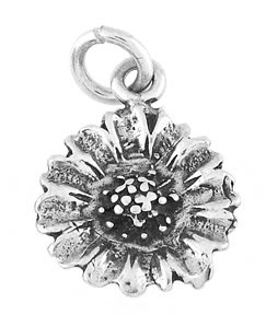 STERLING SILVER GARDENER'S SUNFLOWER CHARM/PENDANT