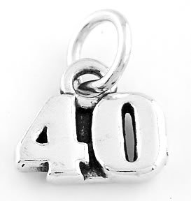 STERLING SILVER 40 YEARS CHARM/PENDANT