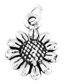 STERLING SILVER SMALL WILD SUNFLOWER CHARM/PENDANT