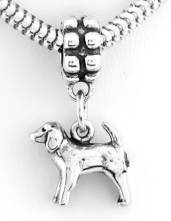 STERLING SILVER DANGLING COCKER SPANIEL DOG EUROPEAN BEAD