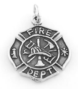 STERLING SILVER FIRE DEPARTMENT MALTESE CROSS CHARM