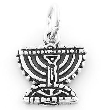 STERLING SILVER MENORAH CHARM/PENDANT