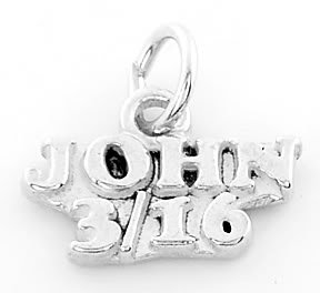 STERLING SILVER JOHN 3:16 CHARM/PENDANT