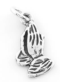 STERLING SILVER PRAYING HANDS CHARM/PENDANT