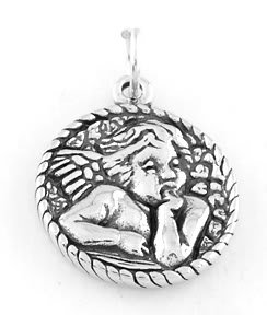 STERLING SILVER BABY ANGEL / CHERUB CHARM/PENDANT