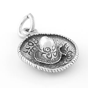 STERLING SILVER 3D SOMBRERO HAT CHARM/PENDANT