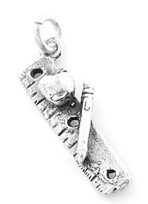 STERLING SILVER SCHOOL TOOLS CHARM/PENDANT