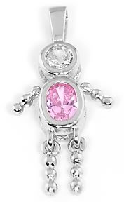 STERLING SILVER "BOY OCTOBER" BIRTHSTONE CHARM