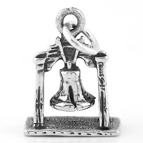 STERLING SILVER 3D LIBERTY BELL CHARM/PENDANT
