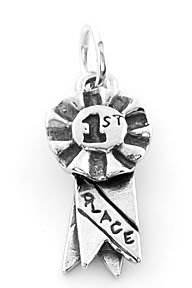 STERLING SILVER 1ST PLACE RIBBON CHARM