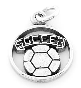 STERLING SILVER SOCCER BALL CHARM/ PENDANT