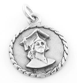 STERLING SILVER GRADUATION GIRL CHARM/ PENDANT