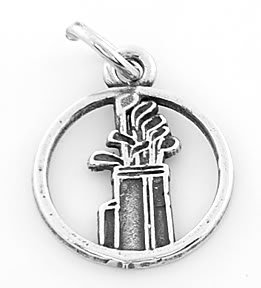 STERLING SILVER GOLF CLUB AND BAG CHARM/ PENDANT